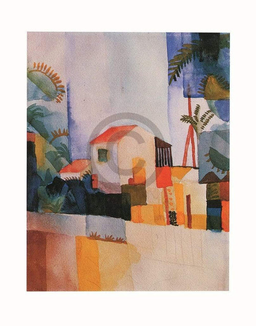 August Macke Weisses Haus Art Print 56x71cm | Yourdecoration.co.uk