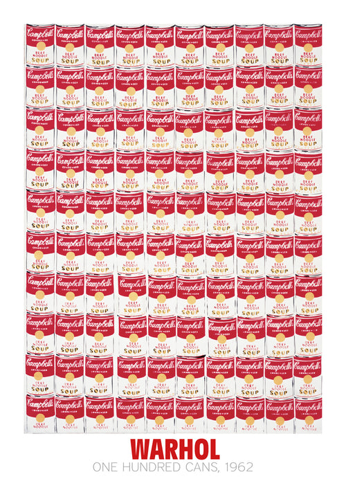 Andy Warhol One Hundred Cans 1962 Art Print 65x90cm | Yourdecoration.co.uk