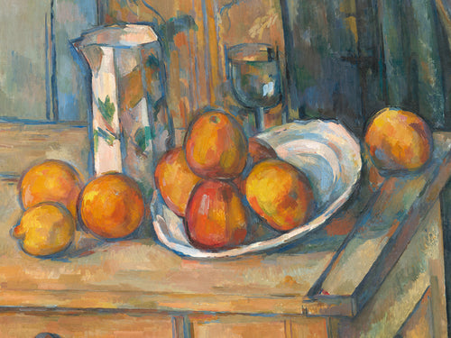 Paul CÃ©zanne Bricco, bicchiere e piatto Art Print 80x60cm | Yourdecoration.co.uk