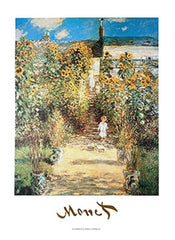 Claude Monet The Monet's Garden at VÃ©theuil Art Print 50x70cm | Yourdecoration.co.uk