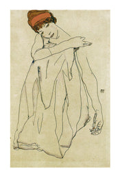 Egon Schiele Sitzende Frau Art Print 50x70cm | Yourdecoration.co.uk