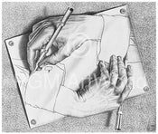 M. C. Escher Zeichnen Art Print 65x55cm | Yourdecoration.co.uk