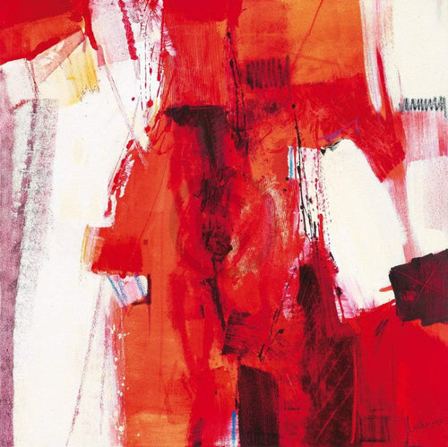 Francesco Cusumano Rosso Astratto Art Print 70x70cm | Yourdecoration.co.uk