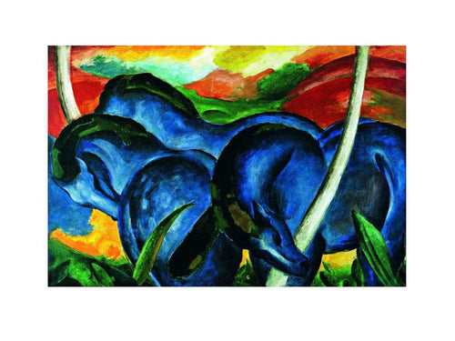 Franz Marc Die groÃŸen blauen Pferde Art Print 71x56cm | Yourdecoration.co.uk