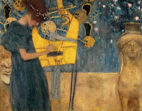 Gustav Klimt Die Musik Art Print 90x70cm | Yourdecoration.co.uk