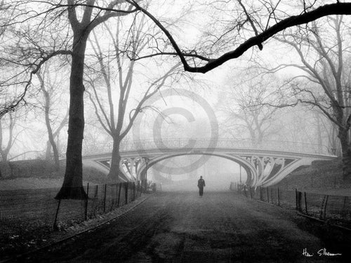 Henri Silberman Gothic Bridge, Central Park NYC Art Print 80x60cm | Yourdecoration.co.uk