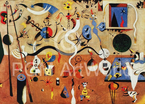 Joan Miro Il carnevale d'Arlecchino Art Print 80x60cm | Yourdecoration.co.uk