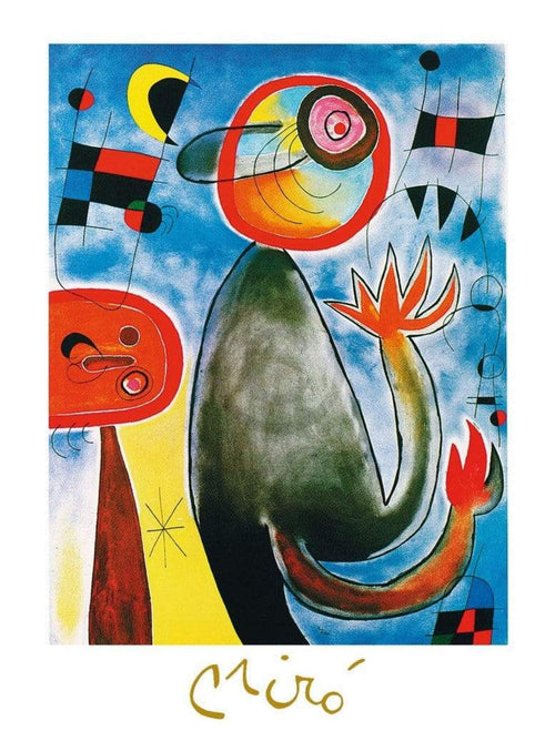 Joan Miro Les echelles en roue Art Print 60x80cm | Yourdecoration.co.uk