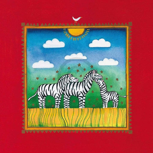 Linda Edwards Three little zebras Art Print 40x40cm | Yourdecoration.co.uk