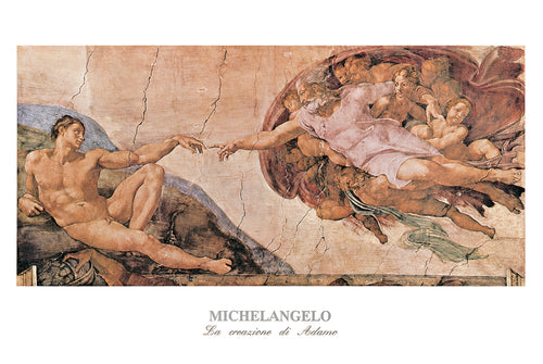 Michelangelo La creazione di Adamo Art Print 120x80cm | Yourdecoration.co.uk