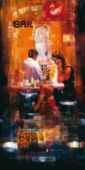 Madjid Bar Scene II Art Print 50x100cm | Yourdecoration.co.uk