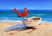 Sigurd Schneider Small fishing boat Art Print 80x60cm | Yourdecoration.co.uk