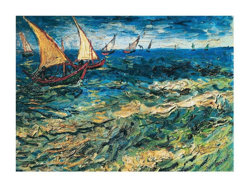 Vincent Van Gogh Seascape at Saintes Maries Art Print 80x60cm | Yourdecoration.co.uk