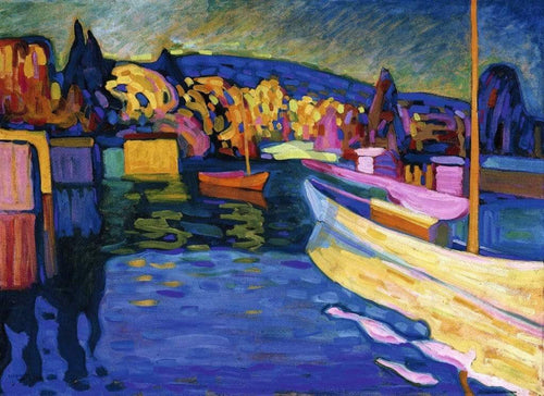 Wassily Kandinsky Herbstlandschaft mit Booten Art Print 80x60cm | Yourdecoration.co.uk