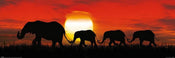 Pyramid Sunset Elephants Poster 91,5x30,5cm | Yourdecoration.co.uk