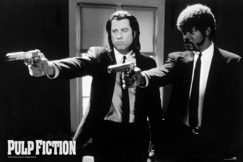 Pyramid Pulp Fiction Black and White Guns Poster 91,5x61cm | Yourdecoration.co.uk