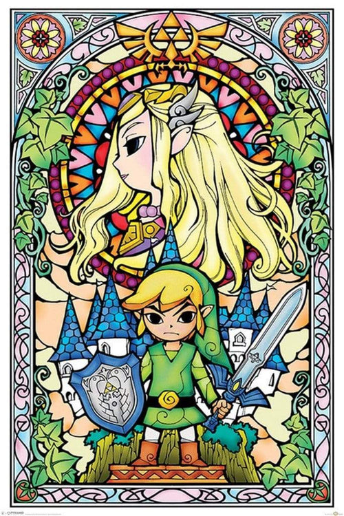 Pyramid The Legend of Zelda Stained Glass Poster 61x91,5cm | Yourdecoration.co.uk