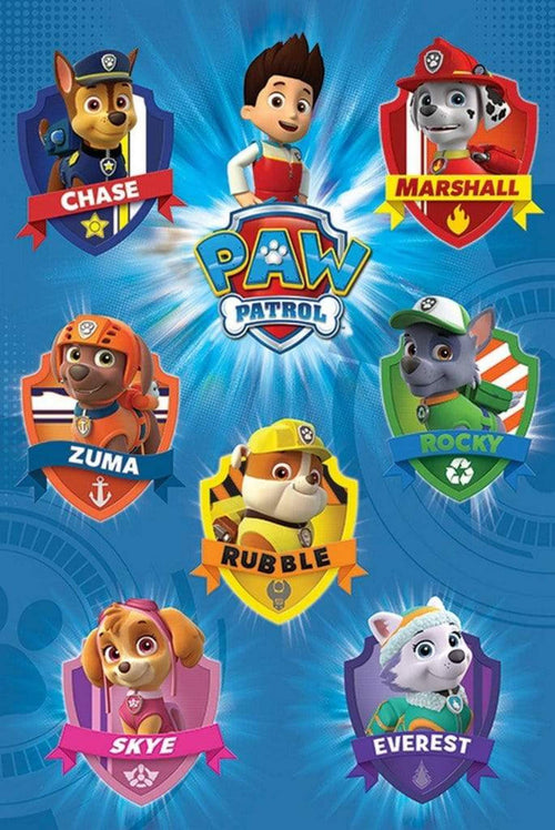 Pyramid Paw Patrol Crests Poster 61x91,5cm | Yourdecoration.co.uk