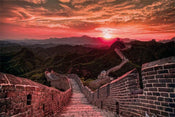 Pyramid The Great Wall of China Sunset Poster 91,5x61cm | Yourdecoration.co.uk
