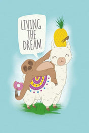 Pyramid Living the Dream Llama and Sloth Poster 61x91,5cm | Yourdecoration.co.uk