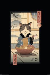 Pyramid Vincent Trinidad Neko Ramen Ukiyoe Poster 61X91 5cm | Yourdecoration.co.uk