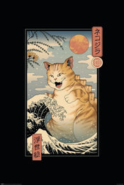 Pyramid Vincent Trinidad Catzilla Ukiyoe Poster 61X91 5cm | Yourdecoration.co.uk