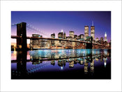 Pyramid Brooklyn Bridge Colour Art Print 60x80cm | Yourdecoration.co.uk