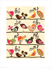 Pyramid Valentina Ramos Singing Birds Art Print 60x80cm | Yourdecoration.co.uk