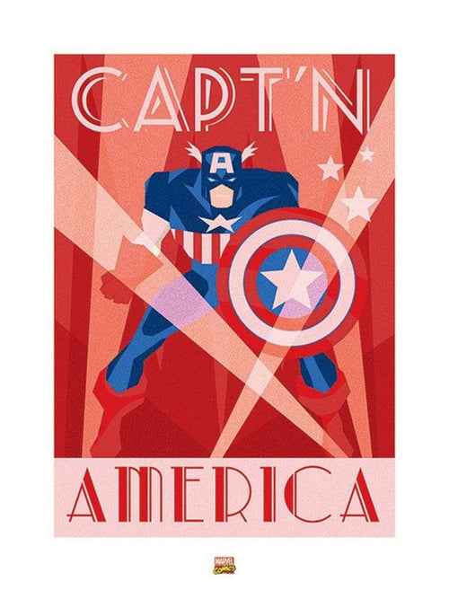 Pyramid Marvel Deco Captain America Art Print 60x80cm | Yourdecoration.co.uk