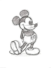 Pyramid Mickey Mouse Sketched Single Art Print 60x80cm | Yourdecoration.co.uk