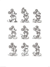 Pyramid Mickey Mouse Sketched Multi Art Print 60x80cm | Yourdecoration.co.uk