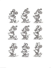 Pyramid Minnie Mouse Sketched Multi Art Print 60x80cm | Yourdecoration.co.uk