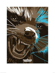 Pyramid Guardians of The Galaxy Rocket Raccoon Art Print 60x80cm | Yourdecoration.co.uk