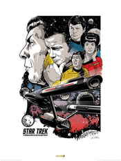 Pyramid Star Trek Boldly Go 50th Anniversary Art Print 60x80cm | Yourdecoration.co.uk