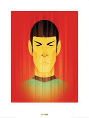 Pyramid Star Trek Beaming Spock 50th Anniversary Art Print 60x80cm | Yourdecoration.co.uk