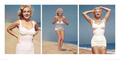 Pyramid Marilyn Monroe Beach Triptych Art Print 50x100cm | Yourdecoration.co.uk