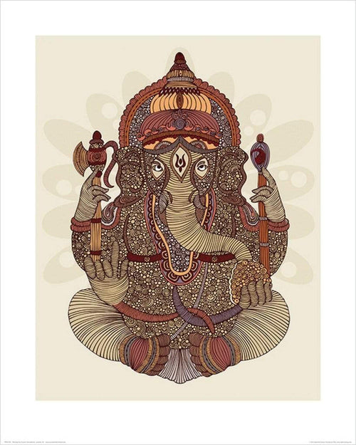 Pyramid Valentina Ramos Ganesha Art Print 40x50cm | Yourdecoration.co.uk