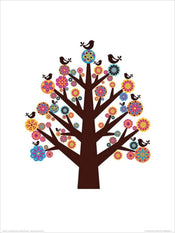 Pyramid Valentina Ramos Tree of Flowers Art Print 30x40cm | Yourdecoration.co.uk