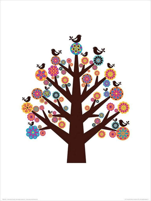 Pyramid Valentina Ramos Tree of Flowers Art Print 30x40cm | Yourdecoration.co.uk