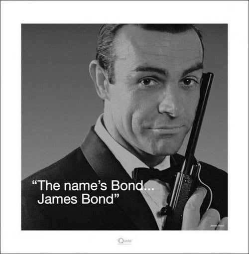 Pyramid James Bond iQuote Art Print 40x40cm | Yourdecoration.co.uk