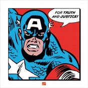 Pyramid Captain America For truth and justice Art Print 40x40cm | Yourdecoration.co.uk