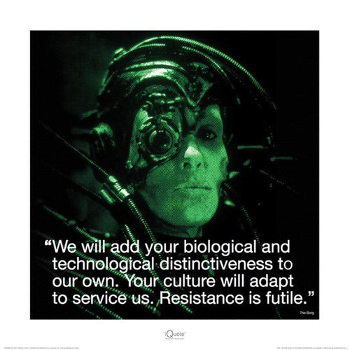 Pyramid Star Trek Borg iQuote Art Print 40x40cm | Yourdecoration.co.uk