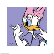 Pyramid Daisy Duck Lilac Art Print 40x40cm | Yourdecoration.co.uk