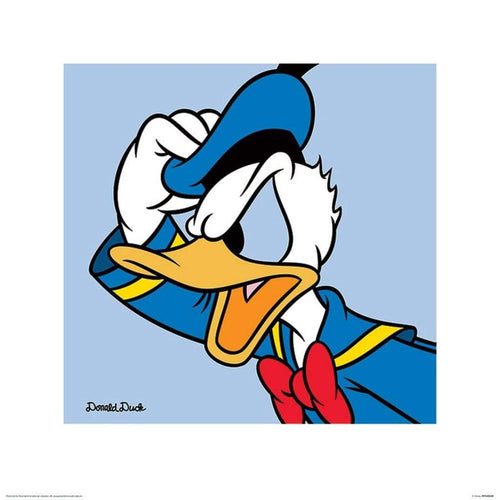 Pyramid Donald Duck Blue Art Print 40x40cm | Yourdecoration.co.uk