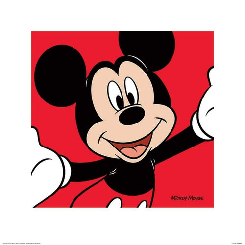 Pyramid Mickey Mouse Red Art Print 40x40cm | Yourdecoration.co.uk