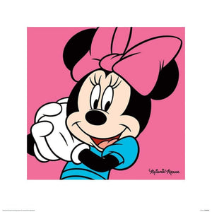 Pyramid Minnie Mouse Pink Art Print 40x40cm | Yourdecoration.co.uk