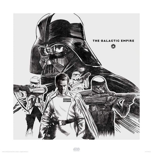 Pyramid Star Wars Rogue One The Galactic Empire Art Print 40x40cm | Yourdecoration.co.uk