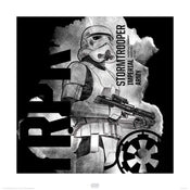 Pyramid Star Wars Rogue One Stormtrooper Smoke Art Print 40x40cm | Yourdecoration.co.uk