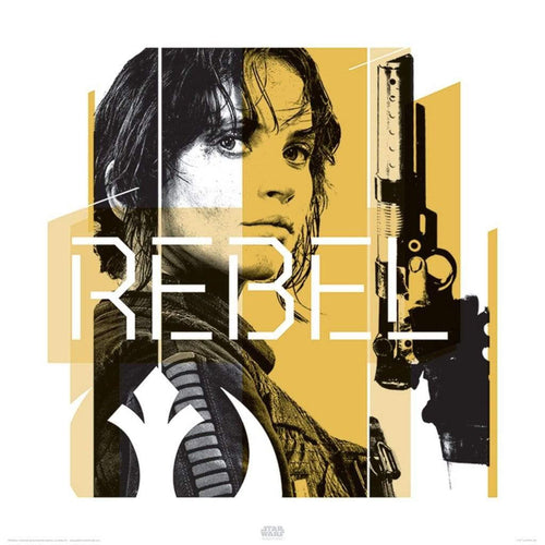 Pyramid Star Wars Rogue One Jyn Rebel Art Print 40x40cm | Yourdecoration.co.uk