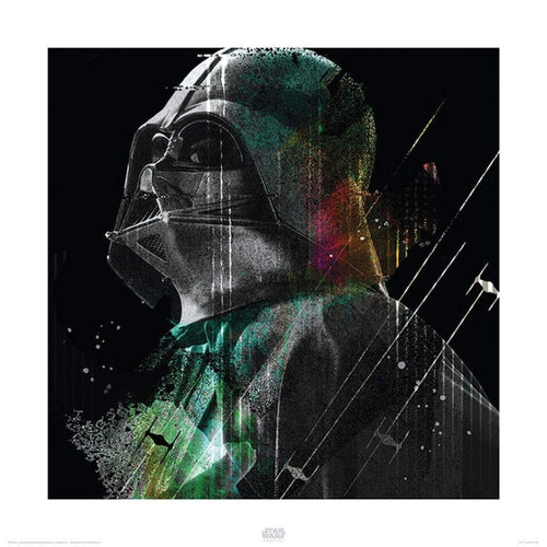 Pyramid Star Wars Rogue One Darth Vader Lines Art Print 40x40cm | Yourdecoration.co.uk